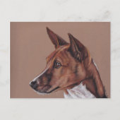 Basenji Colored Pencil Art Postcard Postkarte (Vorderseite)