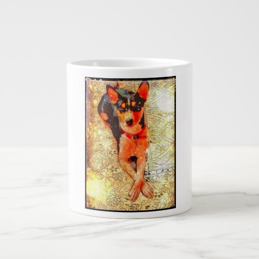 Basenji, das auf Kaffeetasse lounging ist Jumbo-Tasse (Vorderseite)