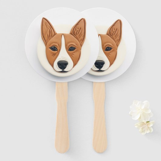 Basenji Dog 3D Inspiriert Fächer (Vorne und Hinten)