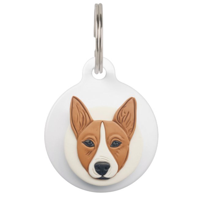 Basenji Dog 3D Inspiriert Haustiermarke (Vorderseite)