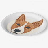 Basenji Dog 3D Inspiriert Pappteller (Schrägansicht)