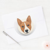 Basenji Dog 3D Inspiriert Runder Aufkleber (Umschlag)