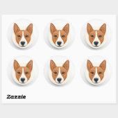 Basenji Dog 3D Inspiriert Runder Aufkleber (Blatt)