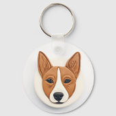 Basenji Dog 3D Inspiriert Schlüsselanhänger (Vorderseite)