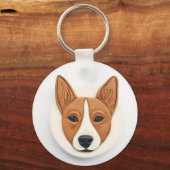 Basenji Dog 3D Inspiriert Schlüsselanhänger (Vorderseite)