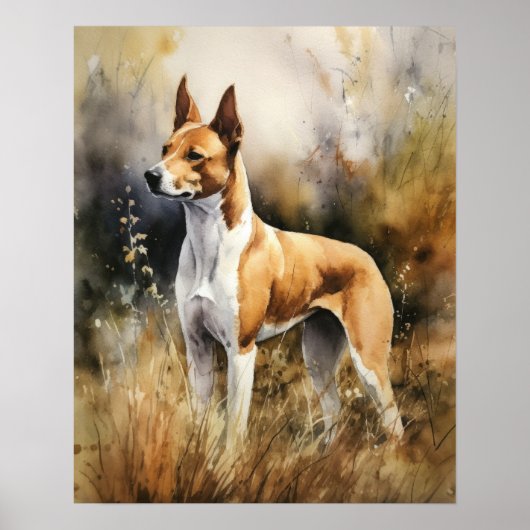 Basenji Dog Art Print Poster (Vorne)