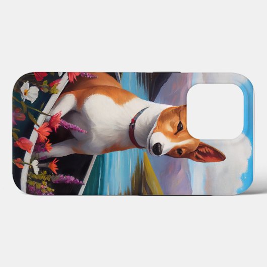 Basenji Dog auf einem Paddel: Ein Landschaftliches Case-Mate iPhone Hülle (Rückseite (Horizontal))