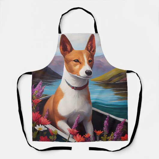 Basenji Dog auf einem Paddel: Ein Landschaftliches Schürze (Vorderseite)