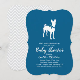 Basenji Dog Baby Shower Boy Blue Einladung