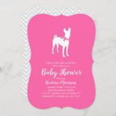 Basenji Dog Baby Shower Girl Pink Einladung (Vorne/Hinten)