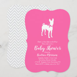 Basenji Dog Baby Shower Girl Pink Einladung
