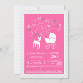 Basenji Dog Baby Shower Girl Pink Einladung