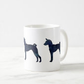 Basenji Dog Black Watercolor Silhouette Kaffeetasse (VorderseiteRechts)