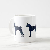 Basenji Dog Black Watercolor Silhouette Kaffeetasse (Vorderseite Links)