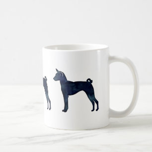 Basenji Dog Black Watercolor Silhouette Kaffeetasse