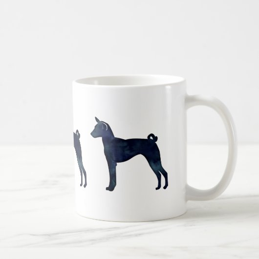 Basenji Dog Black Watercolor Silhouette Kaffeetasse (Rechts)