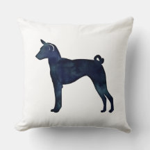 Basenji Dog Black Watercolor Silhouette