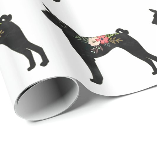 Basenji Dog Breed Boho Silhouette Geschenkpapier (Rolleneckpunkt)