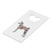 Basenji Dog Breed Geo Silhouette Kariert Geldbeutel Flaschenöffner (Rückseite Schrägansicht)