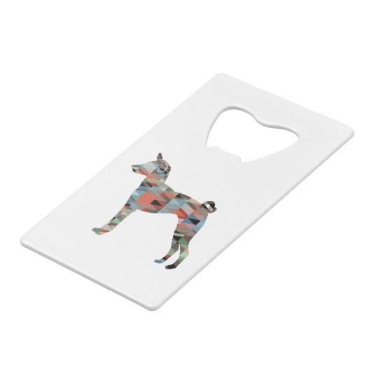 Basenji Dog Breed Geo Silhouette Kariert Geldbeutel Flaschenöffner (Rückseite Schrägansicht)