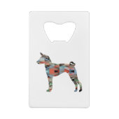 Basenji Dog Breed Geo Silhouette Kariert Geldbeutel Flaschenöffner (Rückseite)