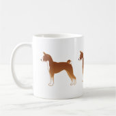 Basenji Dog Breed Illustration Silhouette Kaffeetasse (Links)