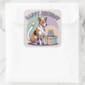 Basenji Dog Colorful Quadratischer Aufkleber (Tasche)