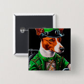 Basenji Dog Fahrrad St. Patrick's Day Button (Vorne & Hinten)