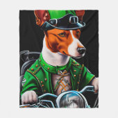 Basenji Dog Fahrrad St. Patrick's Day Fleecedecke (Vorderseite)