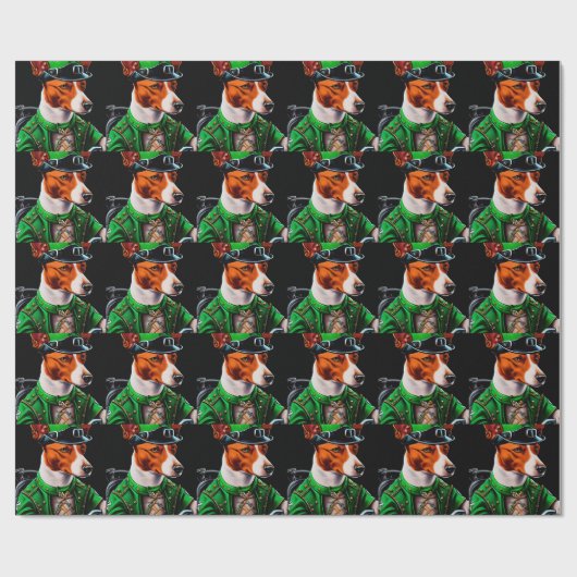 Basenji Dog Fahrrad St. Patrick's Day Geschenkpapier (Flach)