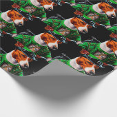 Basenji Dog Fahrrad St. Patrick's Day Geschenkpapier (Ecke)