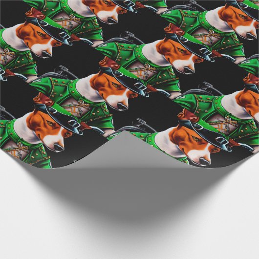 Basenji Dog Fahrrad St. Patrick's Day Geschenkpapier (Ecke)