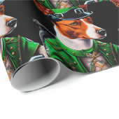 Basenji Dog Fahrrad St. Patrick's Day Geschenkpapier (Rolleneckpunkt)