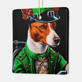 Basenji Dog Fahrrad St. Patrick's Day Keramikornament (Links)