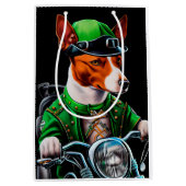 Basenji Dog Fahrrad St. Patrick's Day Mittlere Geschenktüte (Vorderseite)