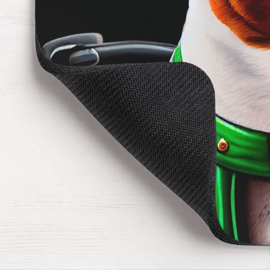 Basenji Dog Fahrrad St. Patrick's Day Mousepad (Ecke)