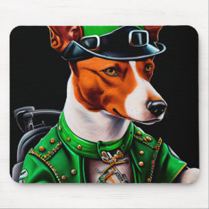 Basenji Dog Fahrrad St. Patrick's Day Mousepad