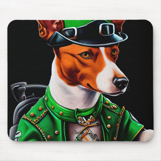 Basenji Dog Fahrrad St. Patrick's Day Mousepad (Vorne)