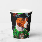 Basenji Dog Fahrrad St. Patrick's Day Pappbecher (Rückseite)