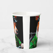 Basenji Dog Fahrrad St. Patrick's Day Pappbecher (Links)