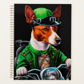Basenji Dog Fahrrad St. Patrick's Day Planer (Vorderseite)