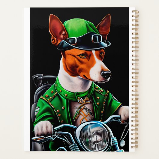 Basenji Dog Fahrrad St. Patrick's Day Planer (Rückseite)