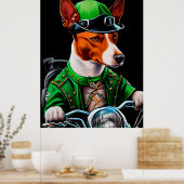 Basenji Dog Fahrrad St. Patrick's Day Poster (Küche)