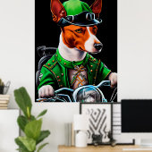 Basenji Dog Fahrrad St. Patrick's Day Poster (Heimbüro)