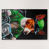 Basenji Dog Fahrrad St. Patrick's Day Puzzle (Horizontal)