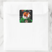 Basenji Dog Fahrrad St. Patrick's Day Quadratischer Aufkleber (Tasche)