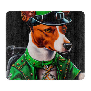 Basenji Dog Fahrrad St. Patrick's Day Schneidebrett