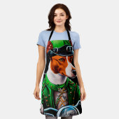 Basenji Dog Fahrrad St. Patrick's Day Schürze (Getragen)