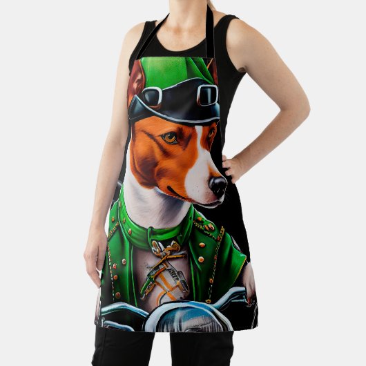Basenji Dog Fahrrad St. Patrick's Day Schürze (InSitu)