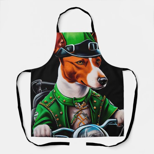 Basenji Dog Fahrrad St. Patrick's Day Schürze (Vorderseite)
